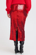 Sienna Haute Red Sparkle Midi Skirt