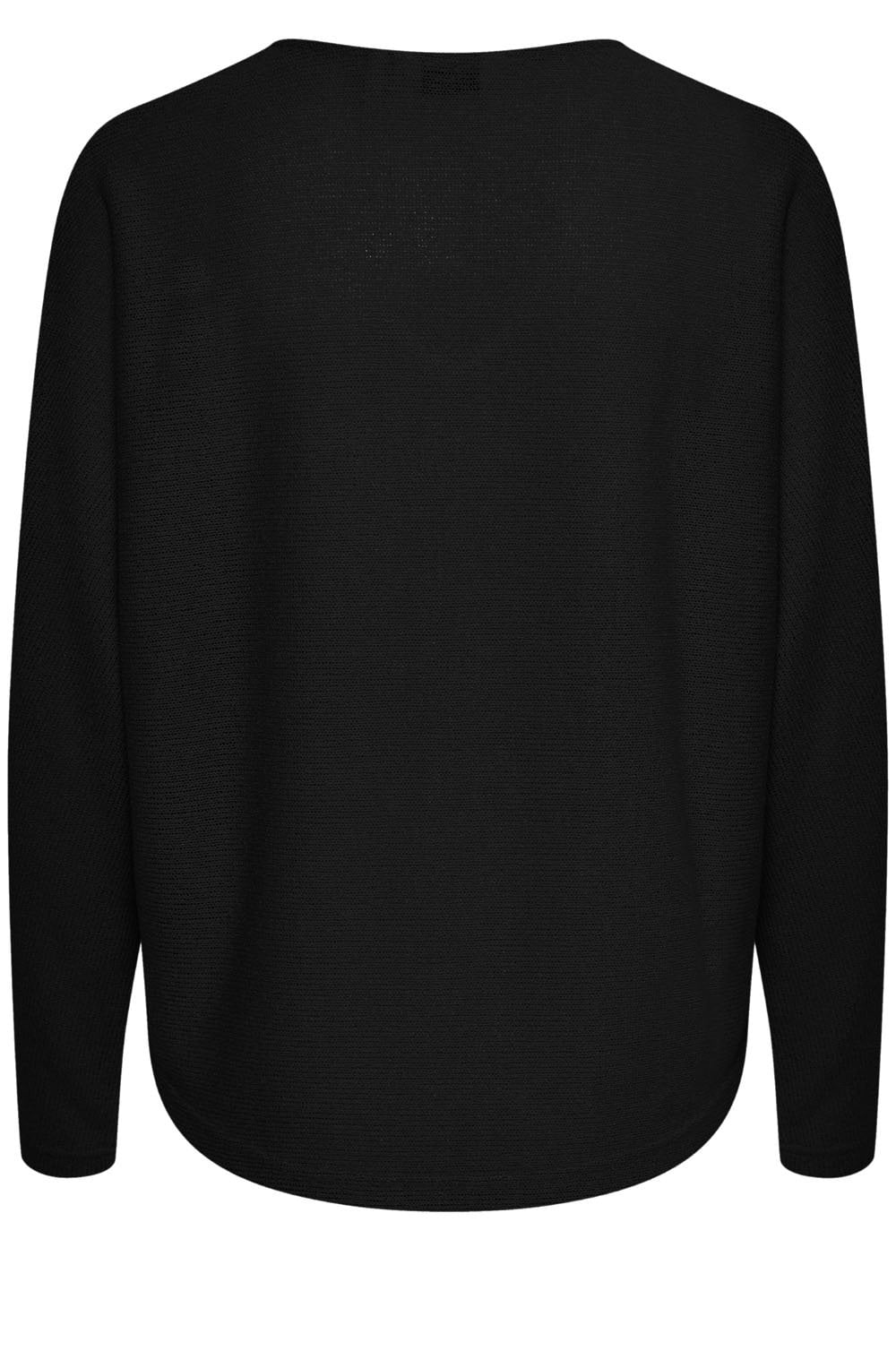 Sif Black Open Knit Top