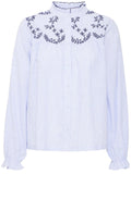 Silver Lake Blue Embroidered Blouse