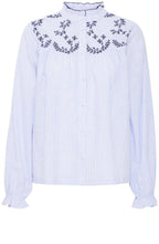 Silver Lake Blue Embroidered Blouse