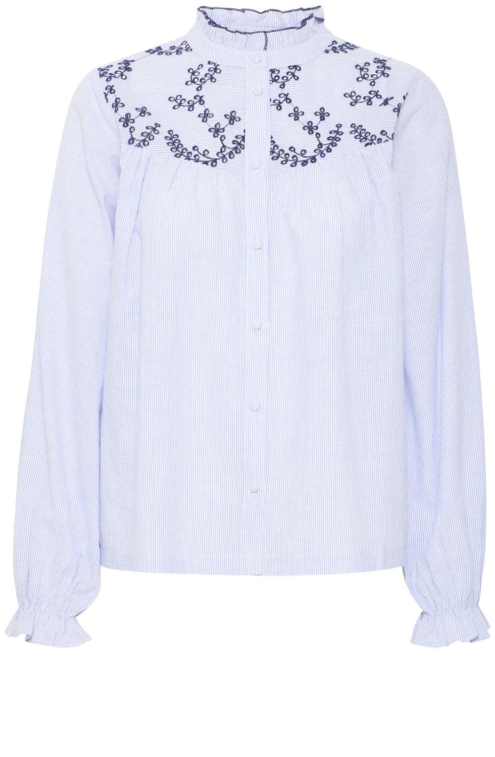 Silver Lake Blue Embroidered Blouse