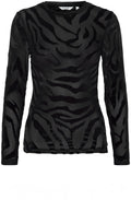 Sinix Black Velvet Detail Top