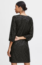 Solia Black Sparkle Balloon Sleeve Dress