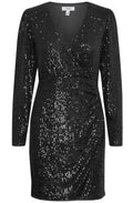 Solia Black Sparkle Wrap Dress