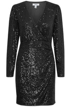 Solia Black Sparkle Wrap Dress