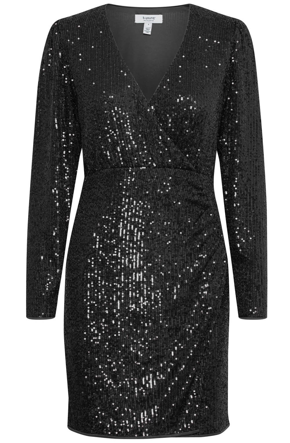 Solia Black Sparkle Wrap Dress