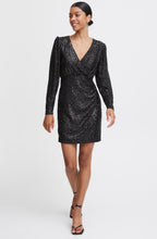 Solia Black Sparkle Wrap Dress