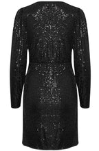 Solia Black Sparkle Wrap Dress