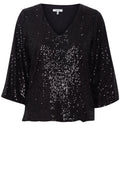Solia V Neck Black Sparkle Blouse