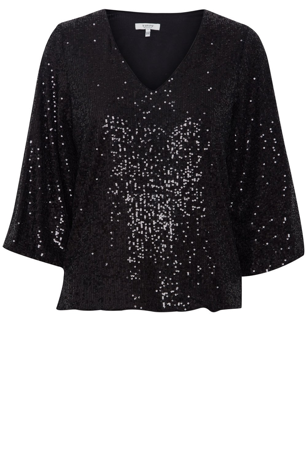 Solia V Neck Black Sparkle Blouse