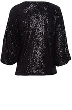 Solia V Neck Black Sparkle Blouse