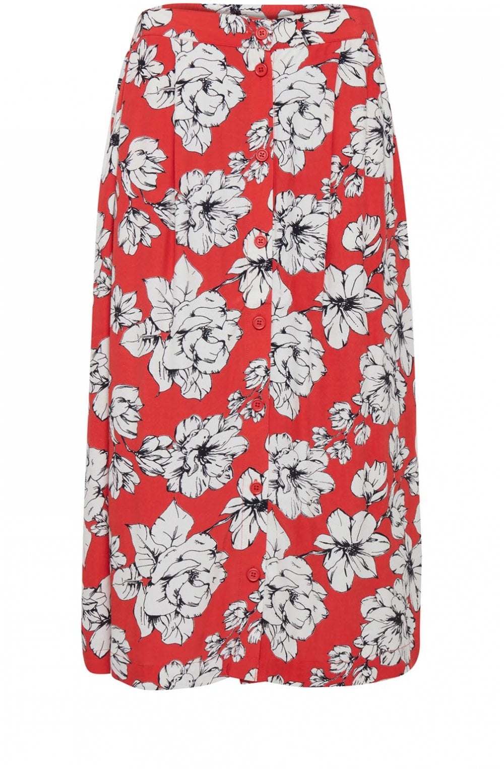 Spiced Red Floral Skirt