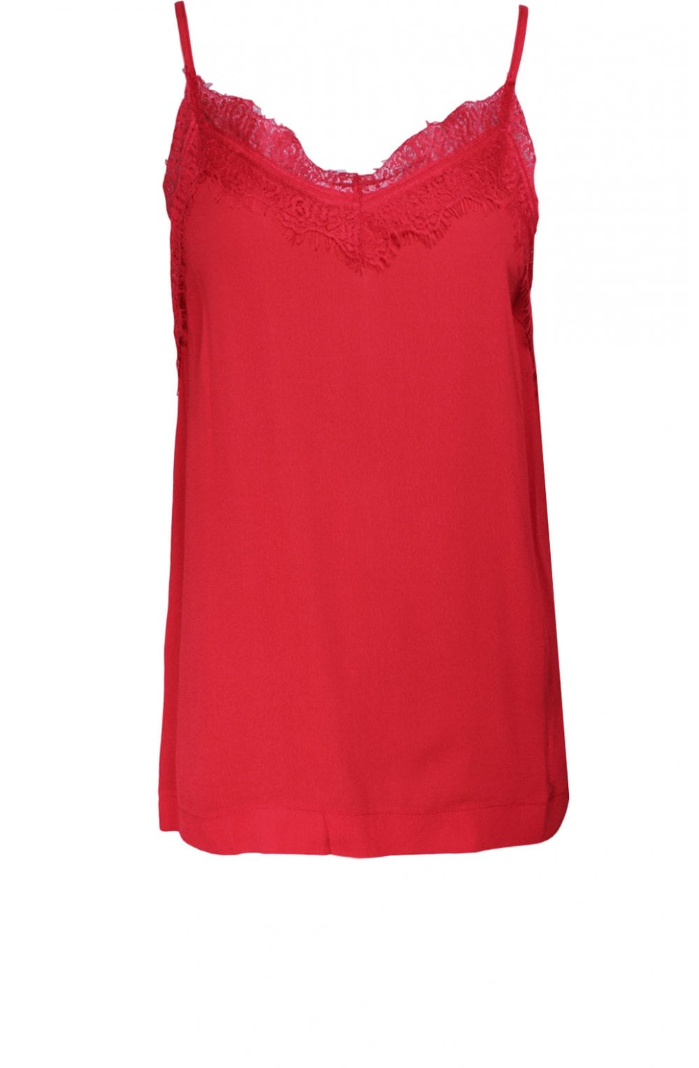 Spiced Red Lace Detailed Vest Top