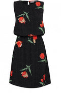 Spot & Floral Print Dress