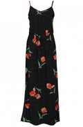 Spot & Floral Print Maxi Dress