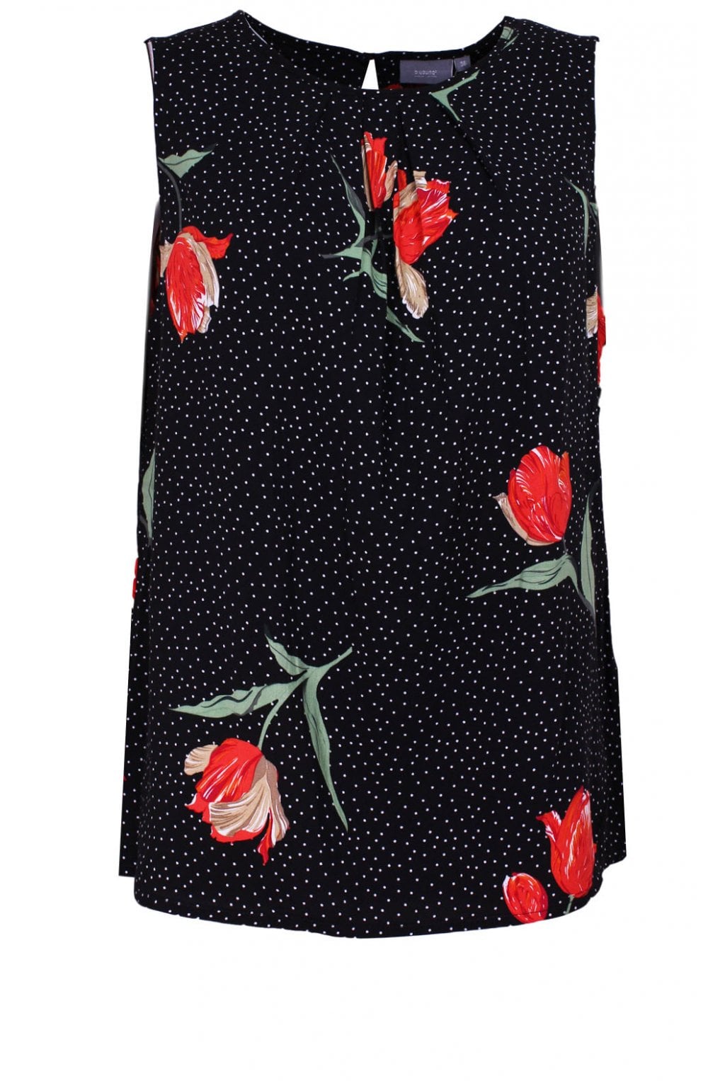 Spot & Floral Print Top