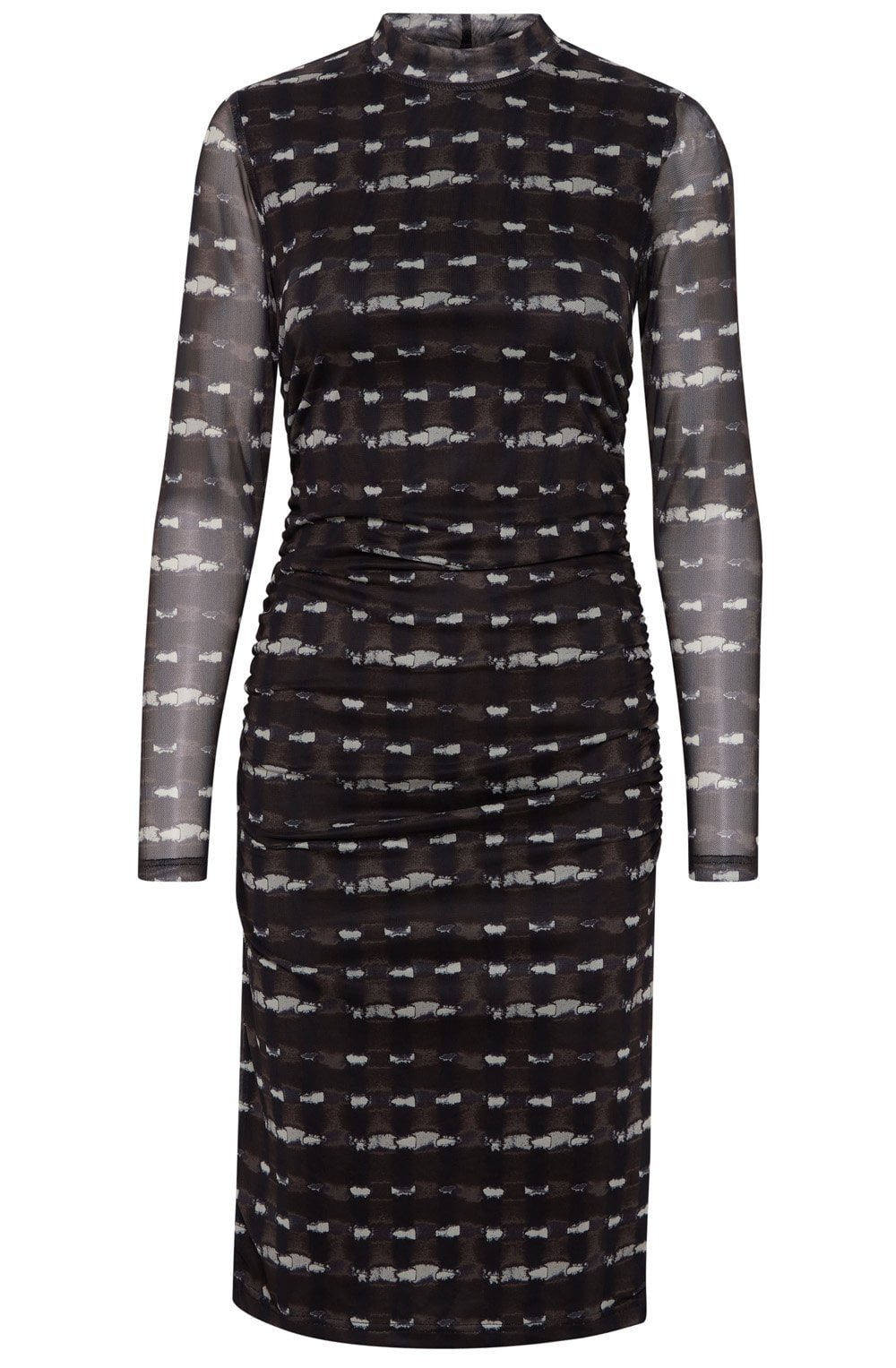 Starry Java Mix Sheer Sleeved Dress