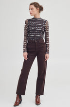 Starry Java Mix Sheer Sleeved Top
