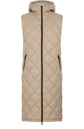 String Below Knee Length Diamond Puffer Waistcoat