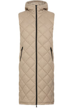String Below Knee Length Diamond Puffer Waistcoat