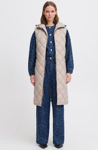 String Below Knee Length Diamond Puffer Waistcoat