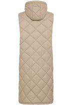 String Below Knee Length Diamond Puffer Waistcoat