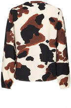 String Cow Print Pin Tuck Shirt