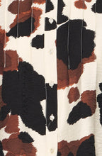String Cow Print Pin Tuck Shirt