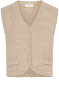 String Melange Pearl Button Knitted Waistcoat