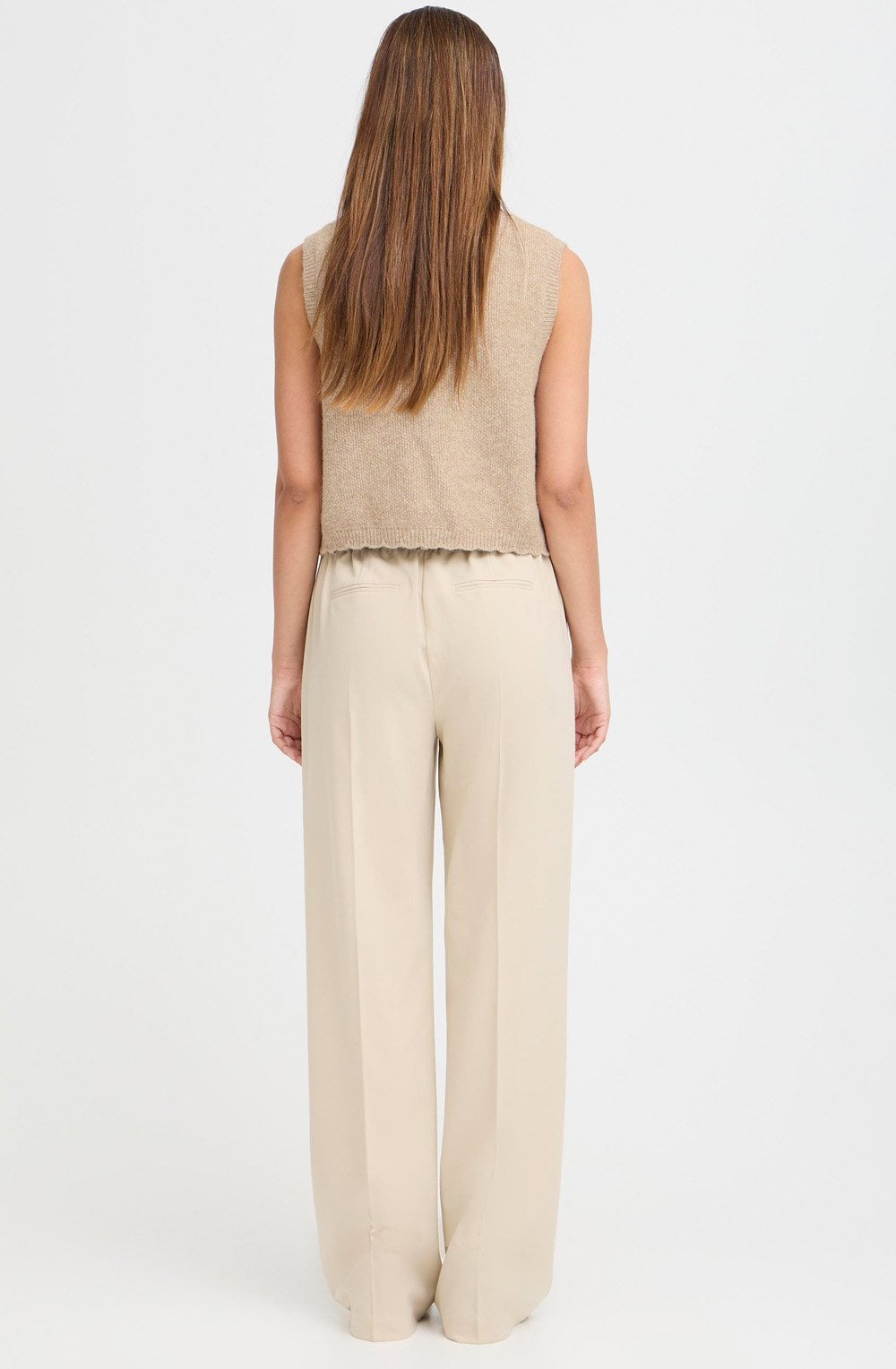 String Melange Pearl Button Knitted Waistcoat