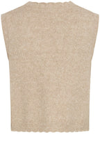 String Melange Pearl Button Knitted Waistcoat