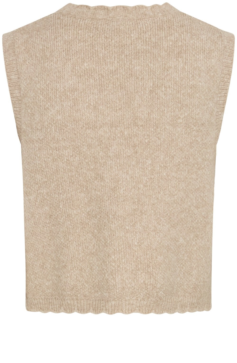 String Melange Pearl Button Knitted Waistcoat