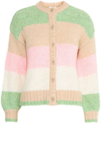 Striped Roseate Loose Fit Cardigan