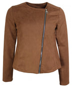 Suede look biker style jacket