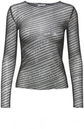 Sulli Black Sparkle Sheer Top