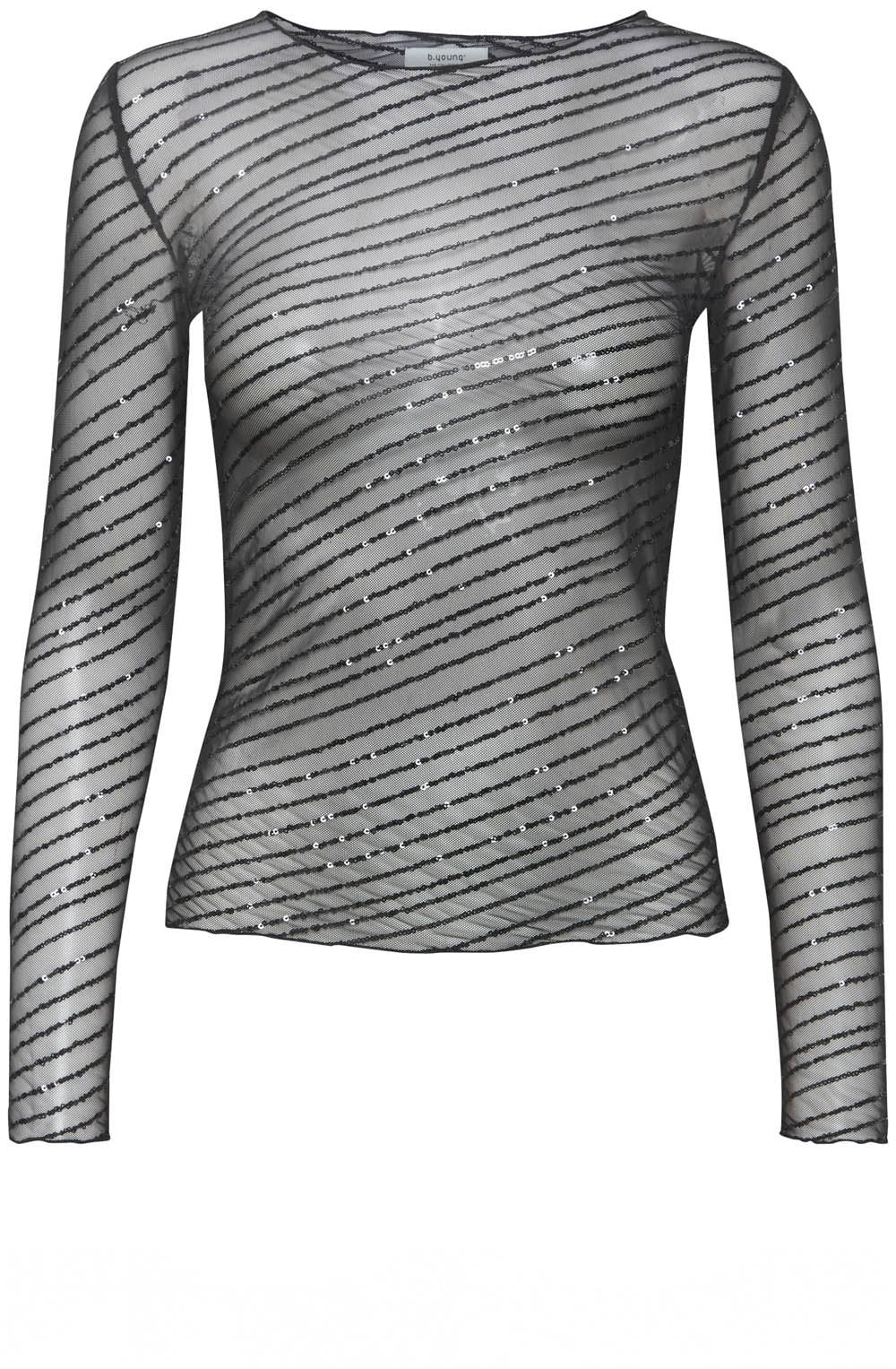 Sulli Black Sparkle Sheer Top