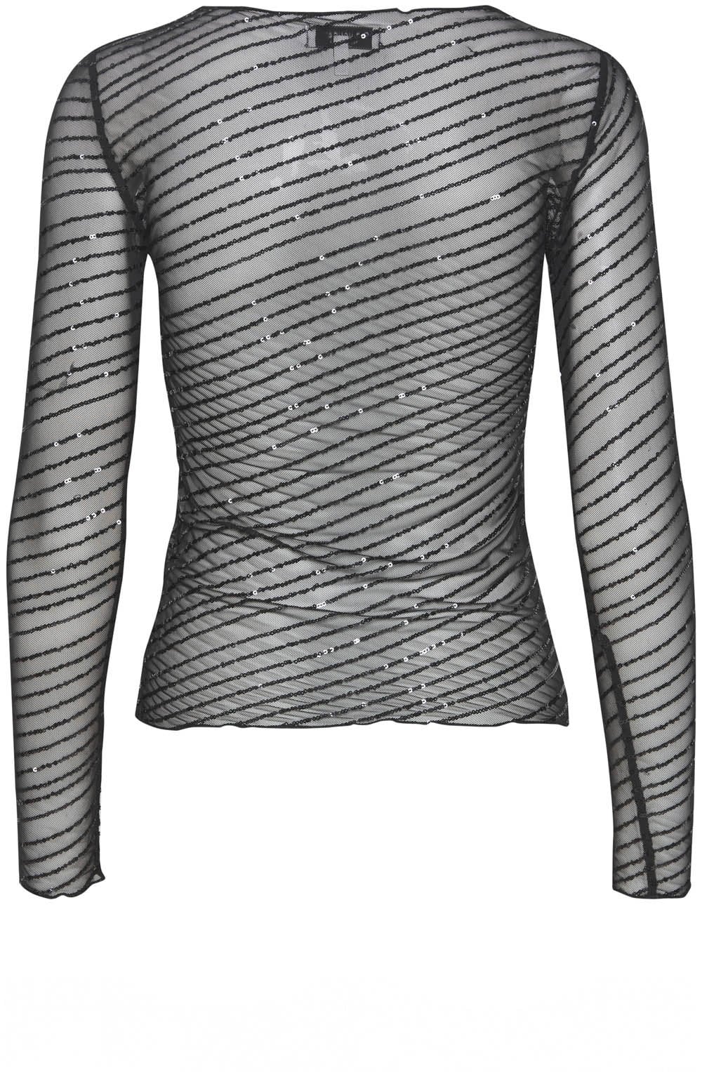Sulli Black Sparkle Sheer Top