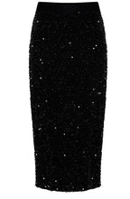 Sulo Black Sparkle Pencil Skirt