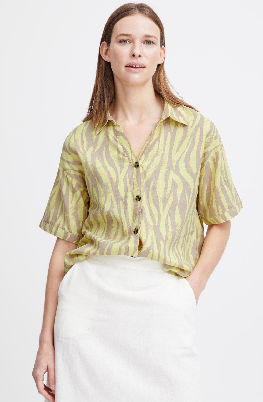 Sunny Lime Linen Mix Shirt