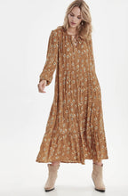 Tan Floral Print Dress