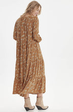 Tan Floral Print Dress