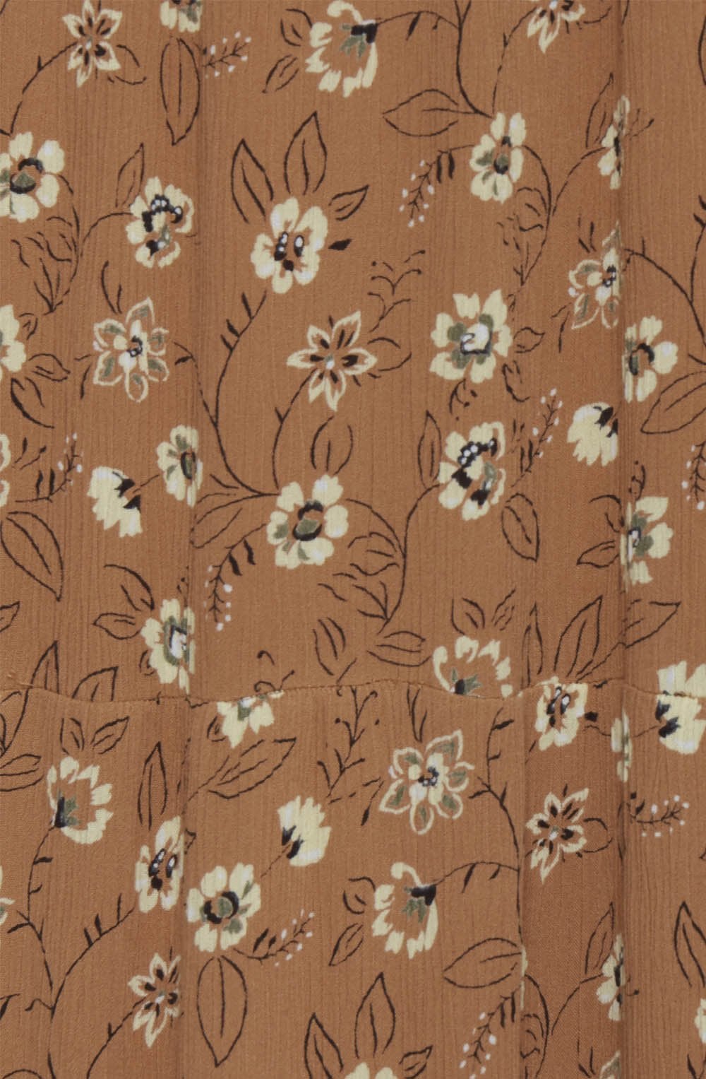Tan Floral Print Dress
