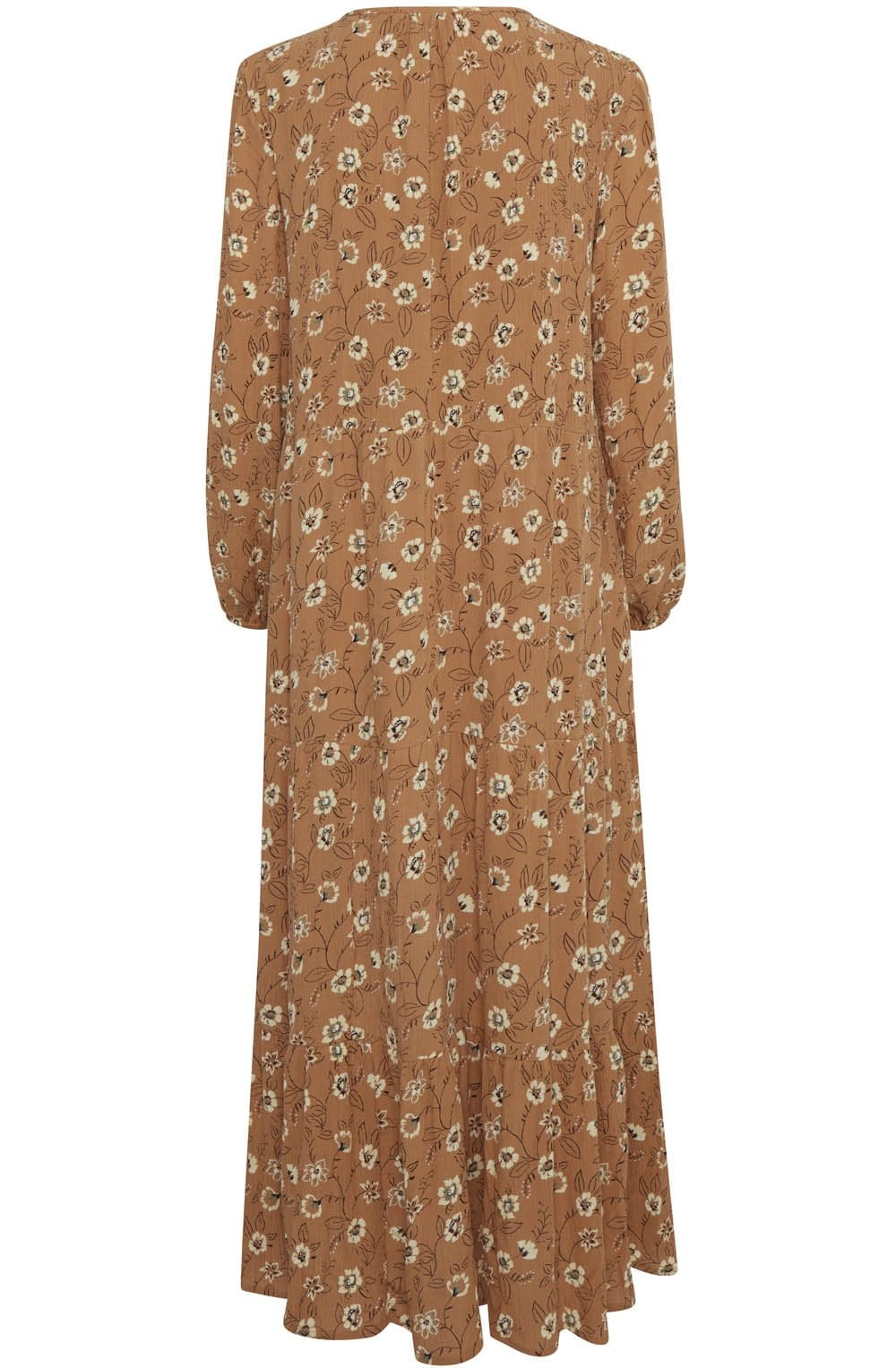 Tan Floral Print Dress