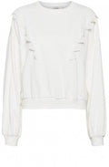 Tatara White Frill Sweatshirt