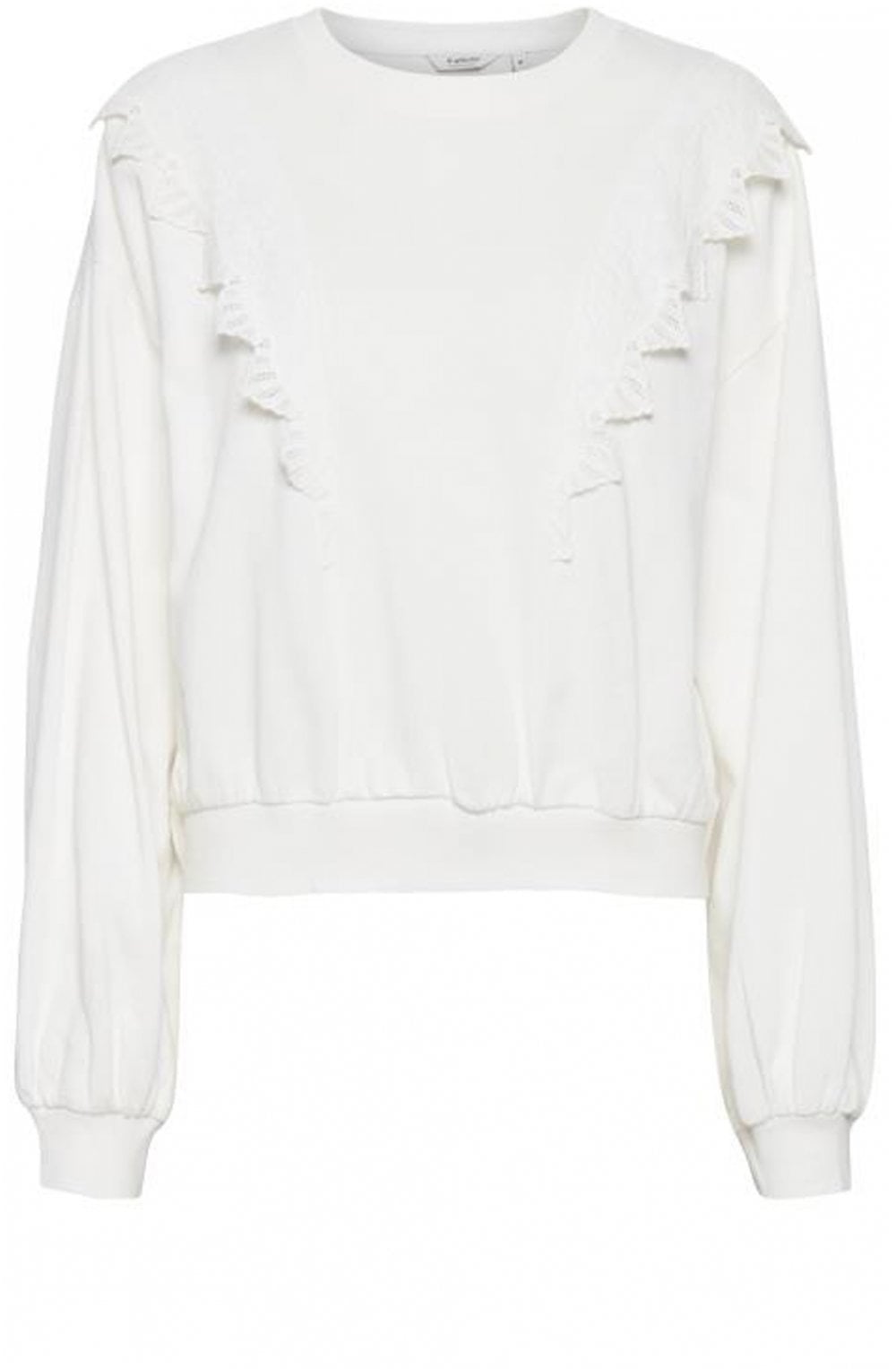 Tatara White Frill Sweatshirt