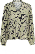 Tea Abstract Animal Print Blouse