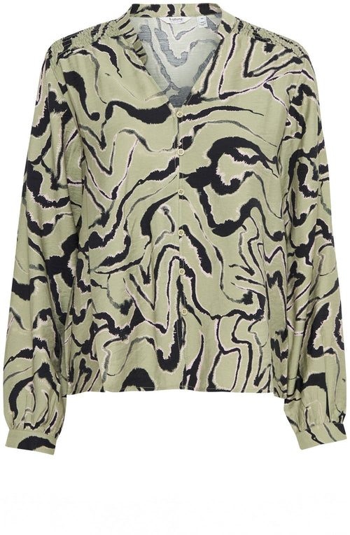 Tea Abstract Animal Print Blouse