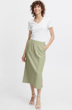 Tea Green Linen Mix Skirt