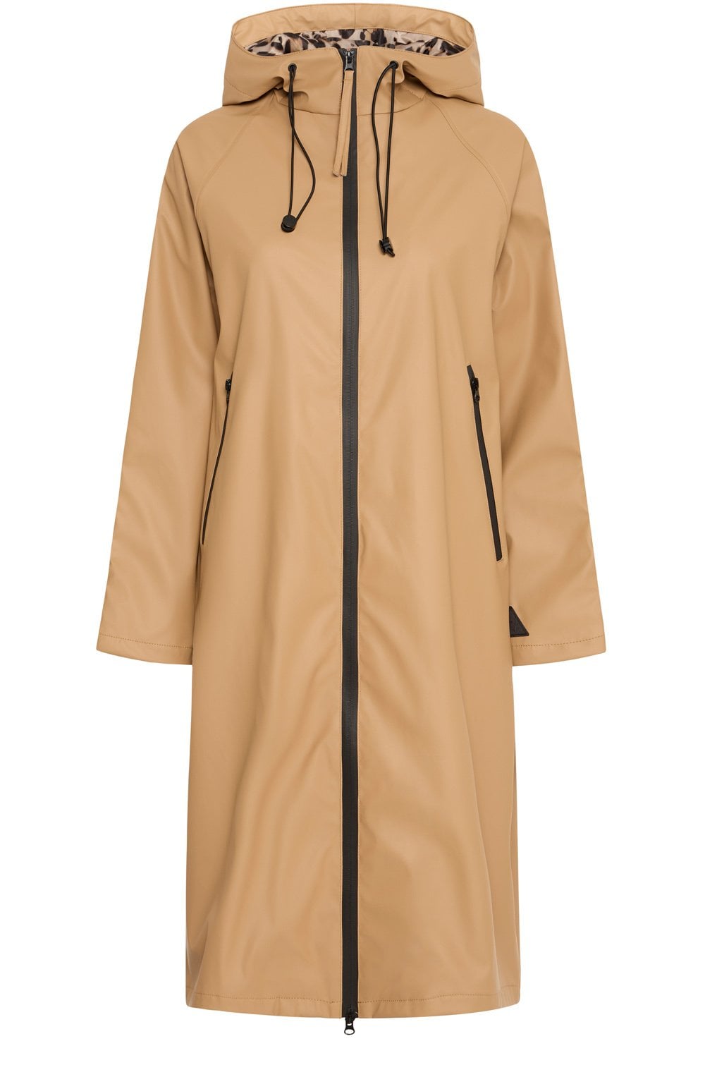 Tiger's Eye Leopard Lined Waterproof Coat