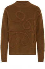 Toffee Melange Rope Knit Jumper